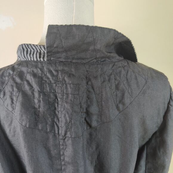 Mara Gibbucci 100% Linen Asymmetrical Jacket Lagenlook Size Medium - Picture 8 of 11